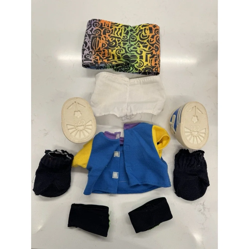 Vintage Cabbage Patch Kids Boy Doll Blonde Yarn Hair Skateboard Shirt 90s Retro